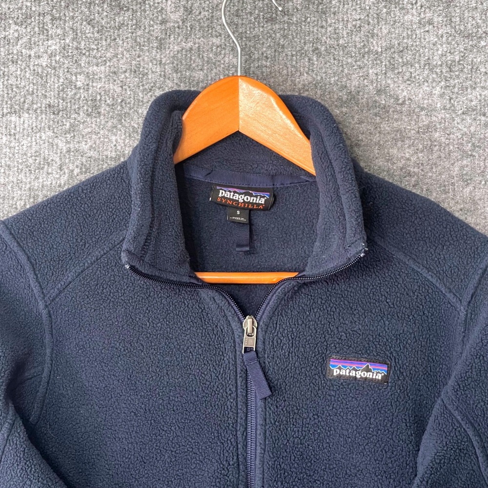 Patagonia Synchilla Quarter Zip Fleece Pullover Navy Blue Womens Small 23005